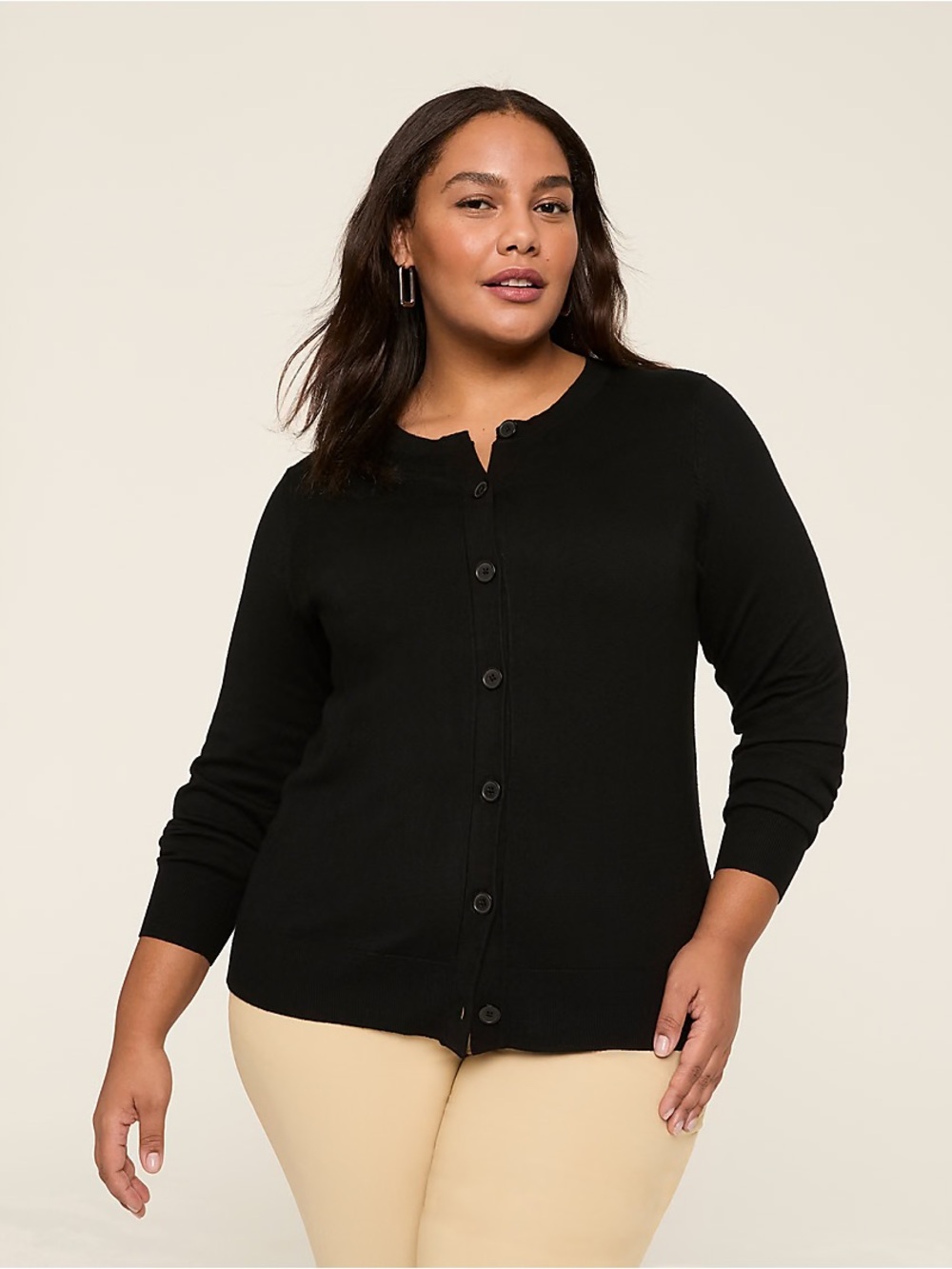 Lane Bryant Black Button Front Cardigan Sweater 18/20 Plus